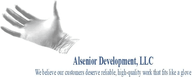 Alsenior Development logo with white glove